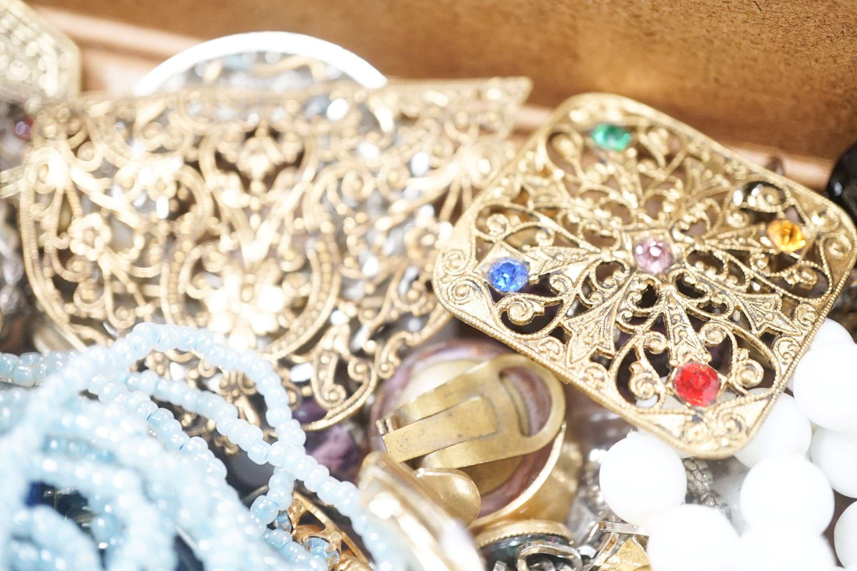 A large quantity of mixed costume jewellery.